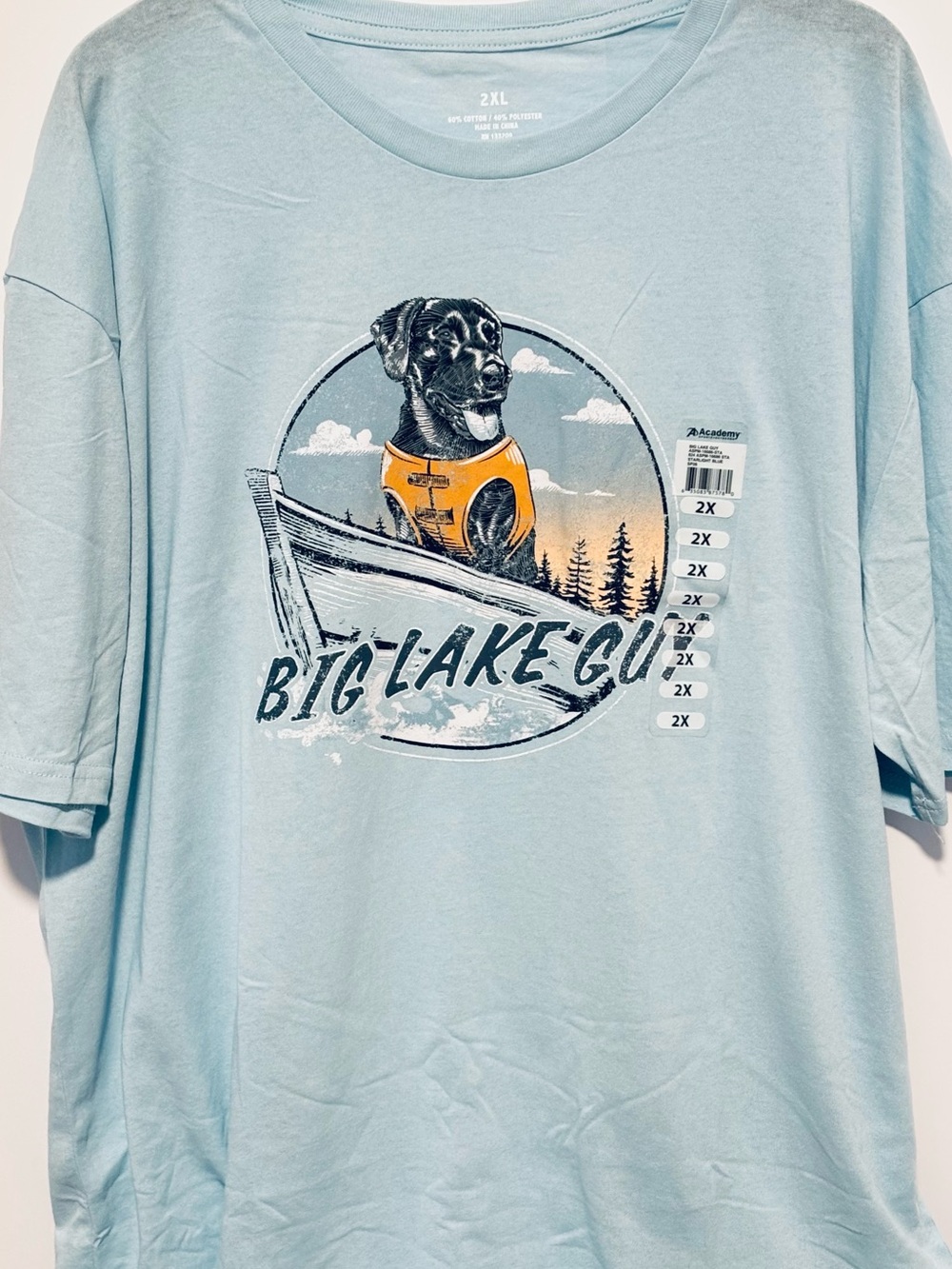 Big Lake Guy Dog Graphic Tee in Light Blue by Academy